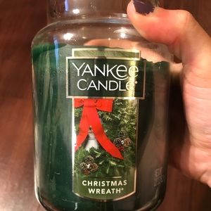USED Yankee Candle in Christmas Wreath